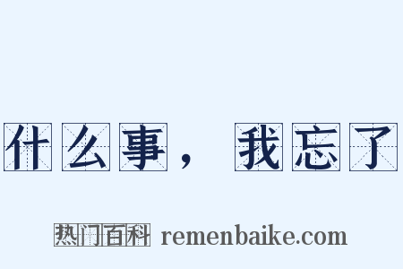 什么事，我忘了是什么意思的图片